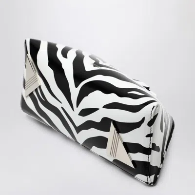 Shop Attico The  8.30pm Clutch With Zembra Print In White