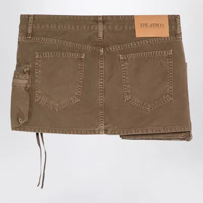 Shop Attico The  Fay Khaki Cargo Miniskirt In Brown