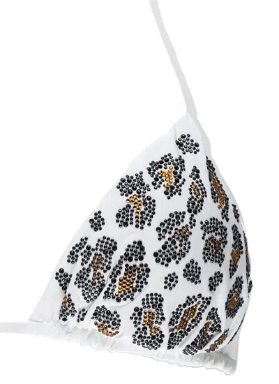 Fisico Cristina Ferrari All-over Strass White Bikini In White