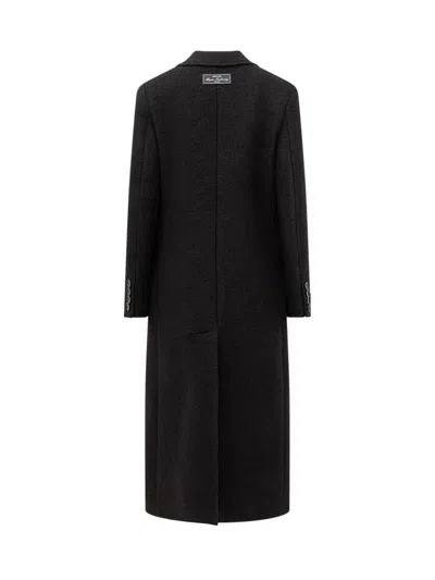 Shop Msgm Coat In Virgin Wool In Black