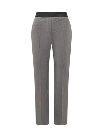 Shop Msgm Pants In Grey