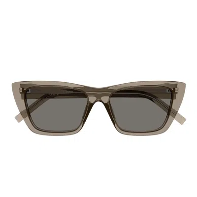 Saint Laurent Mica Sl 276 045 Cat Eye Sunglasses In Brown