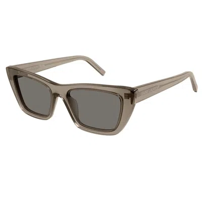 Saint Laurent Mica Sl 276 045 Cat Eye Sunglasses In Brown