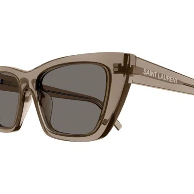 Shop Saint Laurent Eyewear Sunglasses In Brown