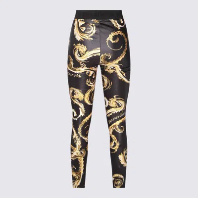 Shop Versace Jeans Couture Black And Gold Pants