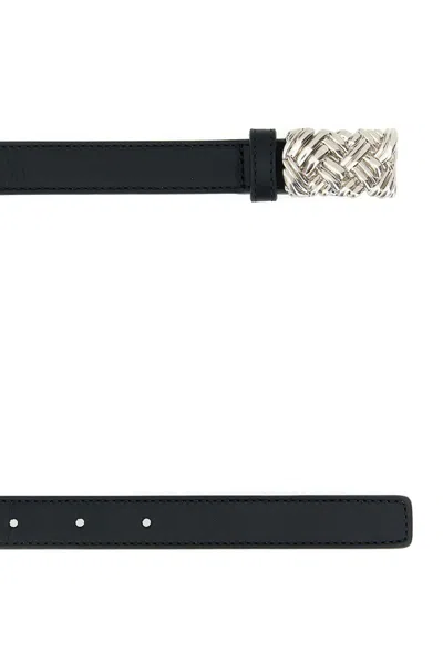 Shop Bottega Veneta Belt In Blacksilver