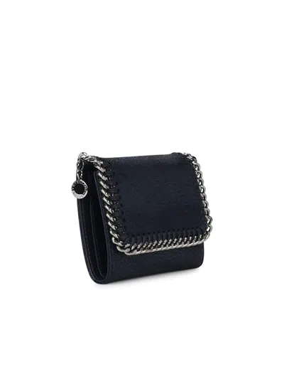 Stella Mccartney Women Black Shaggy Deer Small Falabella Wallet In Blue