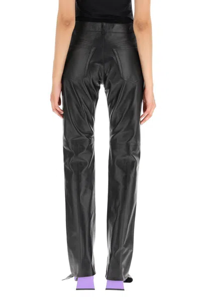 Shop Attico The  High Waist Leather Trousers In Black