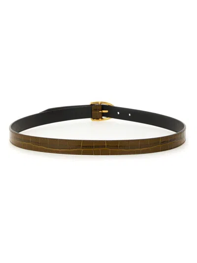 Shop Tom Ford Belt With Buckle In Brown