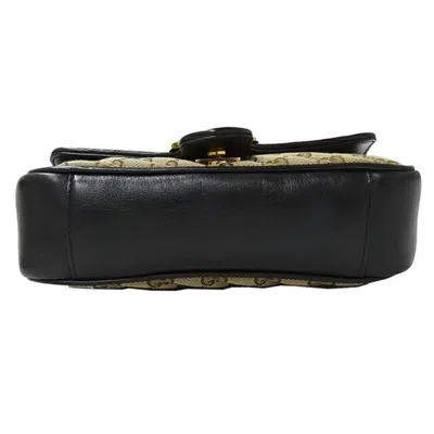 Pre-owned Gucci Gg Marmont Beige Canvas Shoulder Bag ()