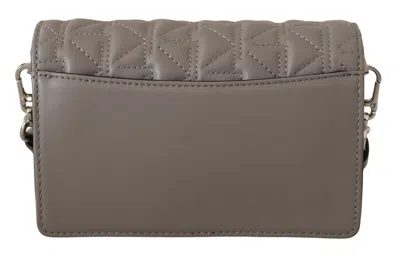 Karl Lagerfeld Light Grey Leather Crossbody Bag In Grey