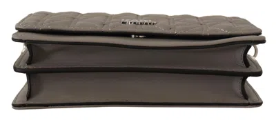 Karl Lagerfeld Light Grey Leather Crossbody Bag In Grey