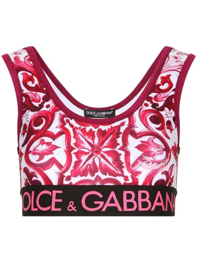 Shop Dolce & Gabbana Maiolica Print Top In Red