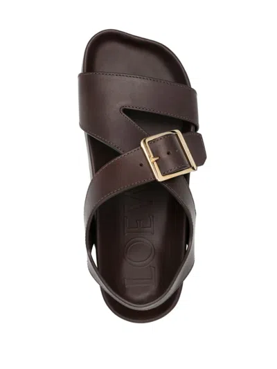 Loewe Ease Sandals For Men In Marrone Scuro