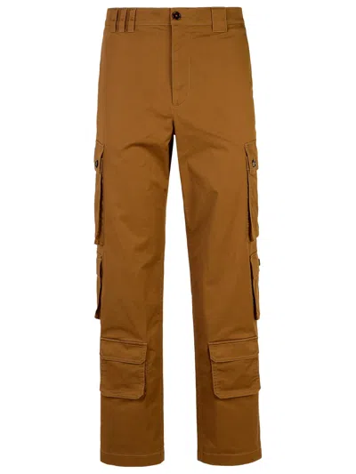 Dolce & Gabbana Logo-patch Cargo Pants In Brown