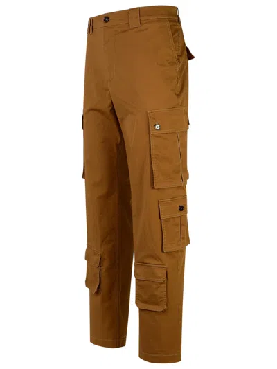 Dolce & Gabbana Logo-patch Cargo Pants In Brown