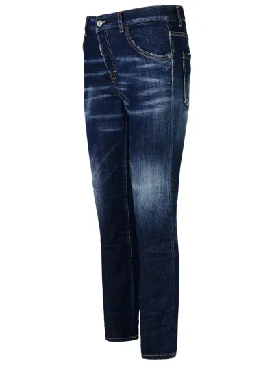 Dsquared2 'cool Girl' Blue Cotton Blend Jeans Women In Blue