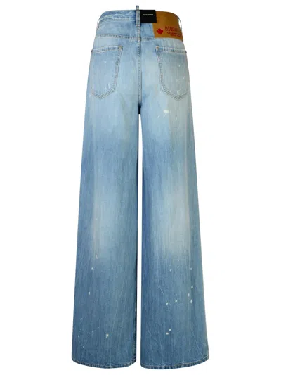 Dsquared2 'traveller' Light Blue Cotton Jeans Women In Blue