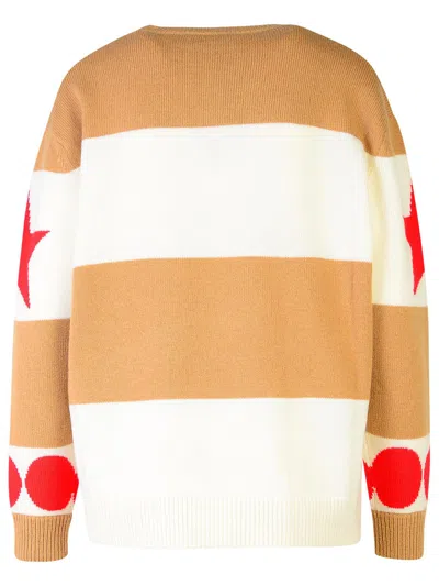Max Mara Dirce Striped Wool And Cashmere Sweater In Brown