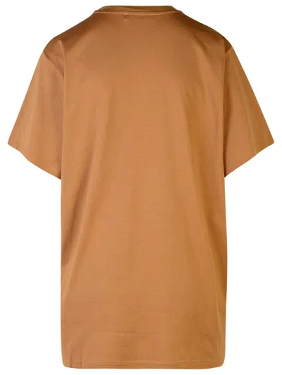 Max Mara Papaia Embroidered Logo T-shirt In Brown