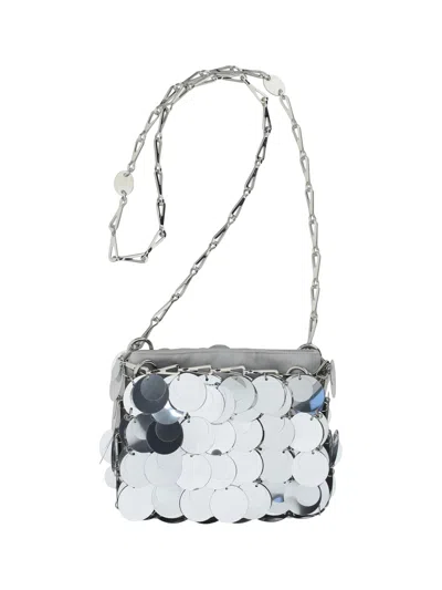 Shop Rabanne Women Sparkle Nano Shoulder Bag In Silver