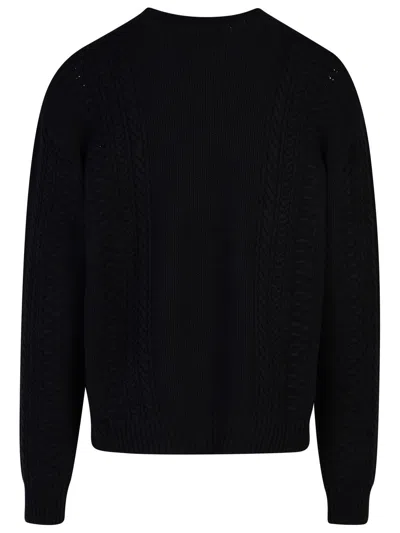 Versace Silk And Cotton Blend Sweater In Black