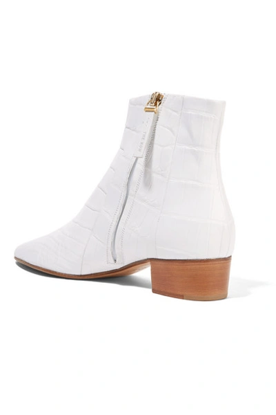 Shop The Row Ambra Glossed-alligator Ankle Boots