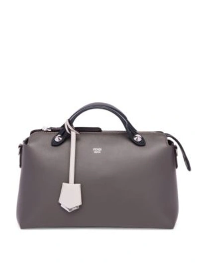 Fendi By The Way Small Bicolor Satchel In Coal