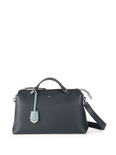 Fendi By The Way Small Bicolor Satchel In Slate