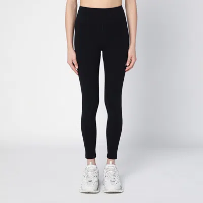Balenciaga Black Activewear Leggings In Matt Nylon Blend In Black