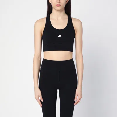 Balenciaga Sporty Reflective Logo Top Tops Black In Black