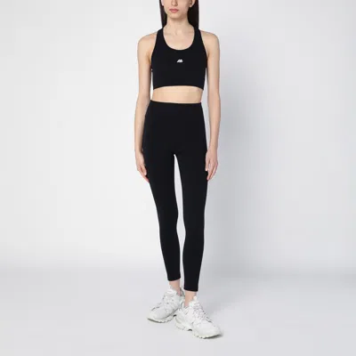 Balenciaga Sporty Reflective Logo Top Tops Black In Black