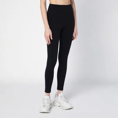 Shop Balenciaga Black Activewear Leggings In Matt Nylon Blend