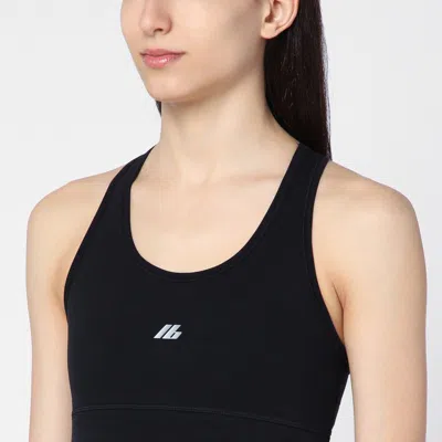 Balenciaga Sporty Reflective Logo Top Tops Black In Black
