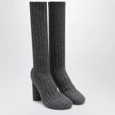 Bottega Veneta Melange Grey Fabric Atomic Ankle Boots In Grey