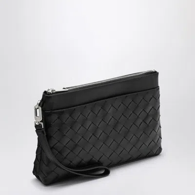 Shop Bottega Veneta Black Intrecciato Prism Clutch Bag