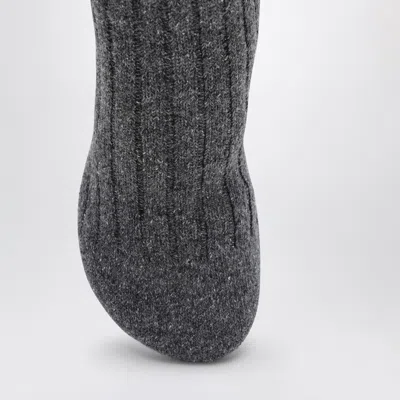 Bottega Veneta Melange Grey Fabric Atomic Ankle Boots In Grey