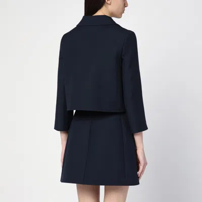 Valentino Vlogo Single-breasted Wool Blazer In Blue