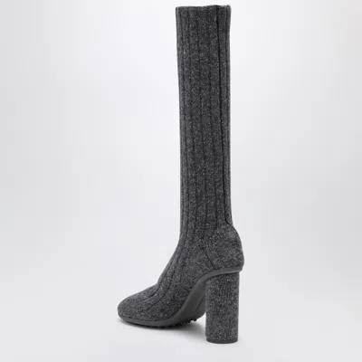 Bottega Veneta Melange Grey Fabric Atomic Ankle Boots In Grey