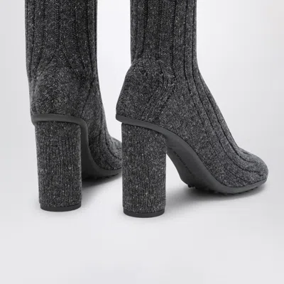 Bottega Veneta Melange Grey Fabric Atomic Ankle Boots In Grey
