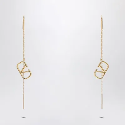 Valentino Signature Vlogo Gold Earrings In Metal