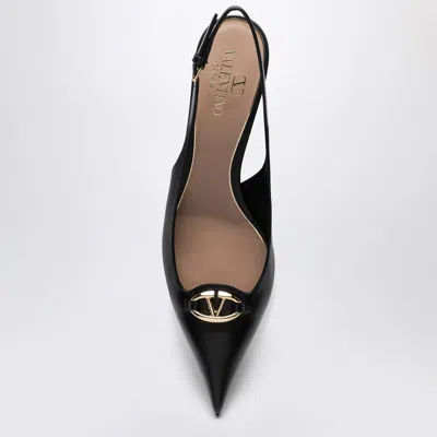 Valentino Slingback Vlogo The Bold Edition Black Calfskin Pumps In Black