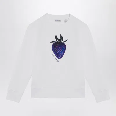 Burberry Strawberry-print Cotton Sweatshirt In White