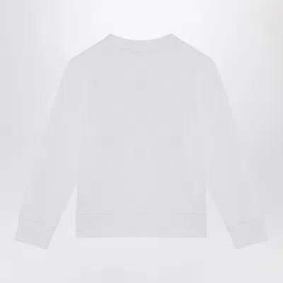 Shop Burberry White Cotton Sweatshirt With Logo Print