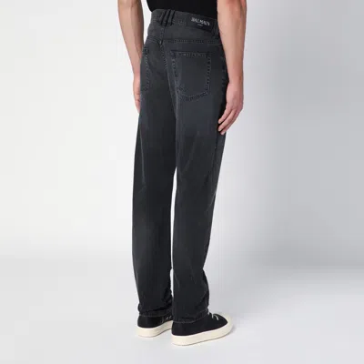 Balmain Black Denim Jeans With Wear Men