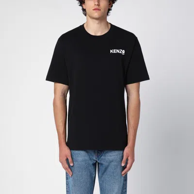 Shop Kenzo Black Cotton T-shirt With Logo