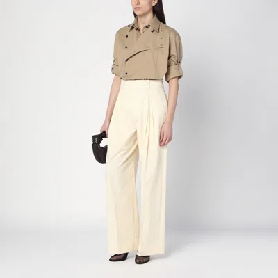 Bottega Veneta Desert Cotton Twill Shirt In Beige