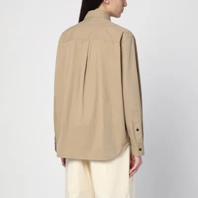 Bottega Veneta Desert Cotton Twill Shirt In Beige