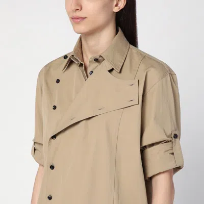 Bottega Veneta Desert Cotton Twill Shirt In Beige