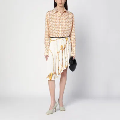 Burberry Woman Midi Skirt Ivory Size 6 Polyester In Metal